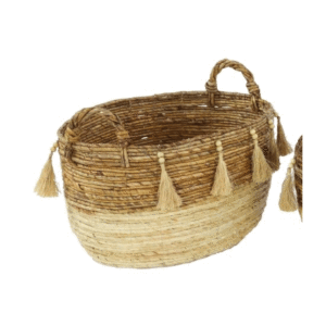 Grass Tassle Basket LG