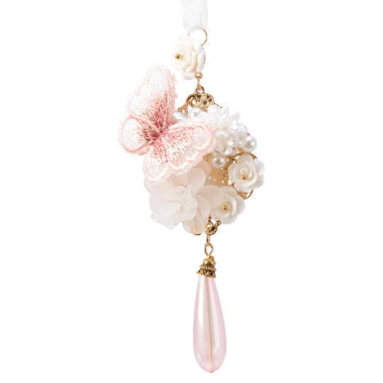 Butterfly & Pink Pearl Ornament