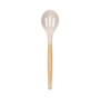 Wood & Silicone Khaki Slotted Spoon