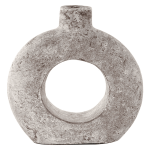 Cream Antique Textured Donut Vase 12"